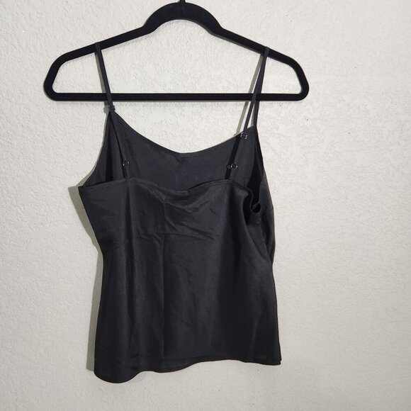 Black Spaghetti Strap Camisole Top Adjustable Straps Womens Medium - Picture 3 of 9